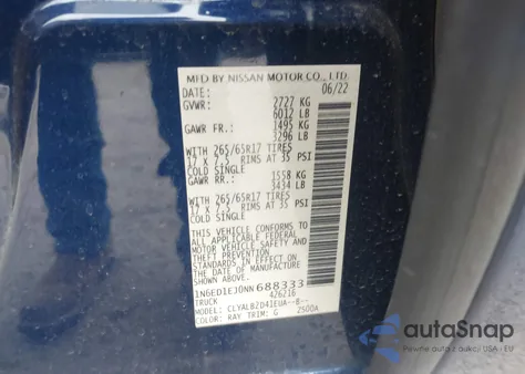 2022 Nissan Frontier Sv 4X2 из США, поврежденный, VIN 1N6ED1EJ0NN688333